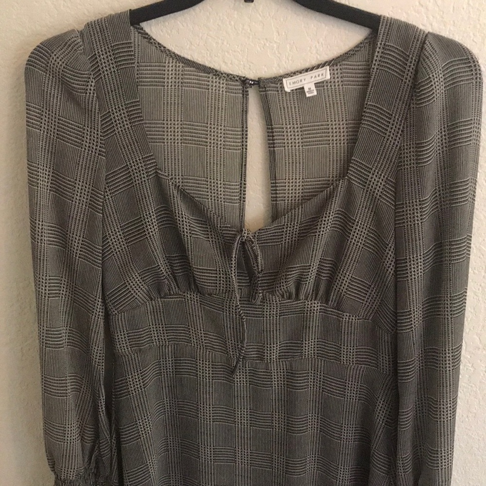 plaid long sleeve dress